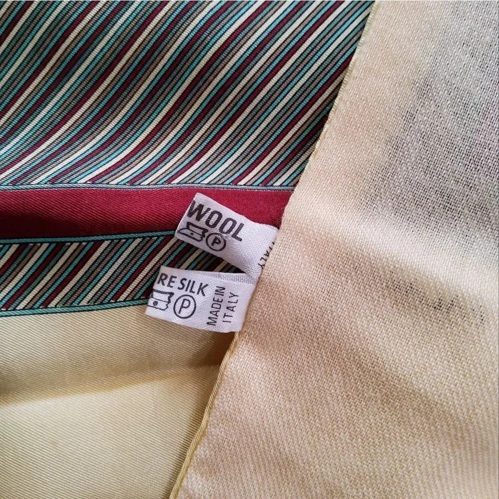 Carlo Palazzi Silk Wool Striped Scarf Size 11,5